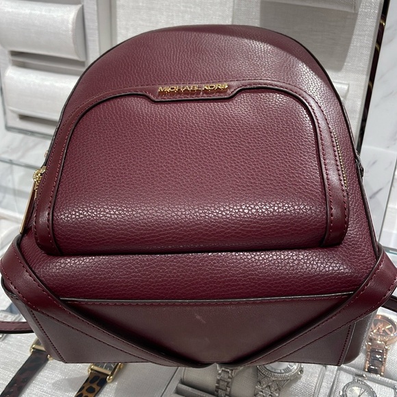 Michael Kors Jaycee Medium Pebbled Leather Backpack
 Oxblood/Golden 
NWT - Picture 14 of 16